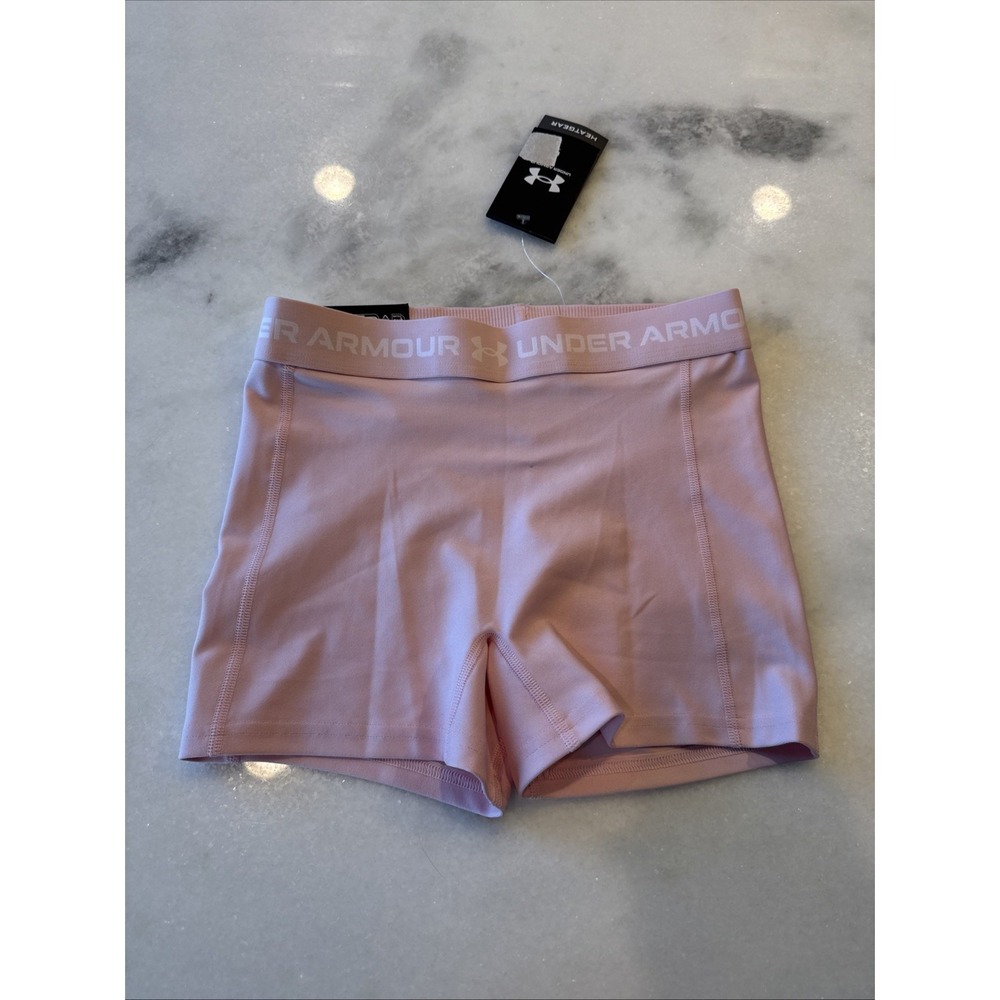 New‎ Under Armour Mid-Rise HeatGear Shorty Women's Size Small Pink